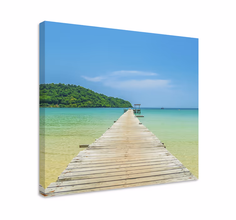 Quadro 3D Ponte de madeira tropical - TenStickers
