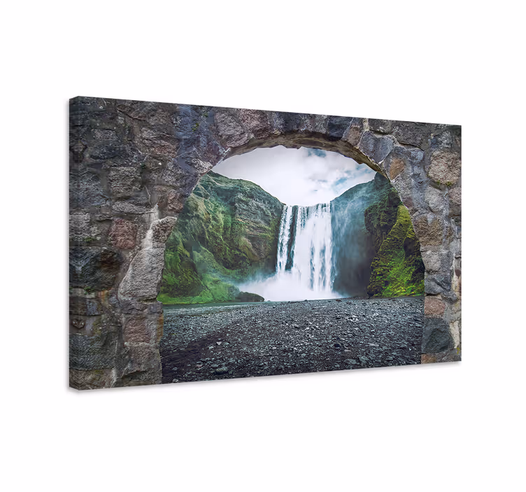 Quadro 3D Arco com vista para cachoeira - TenStickers