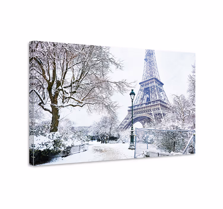 Quartos de cidades torre eiffel inverno - TenStickers