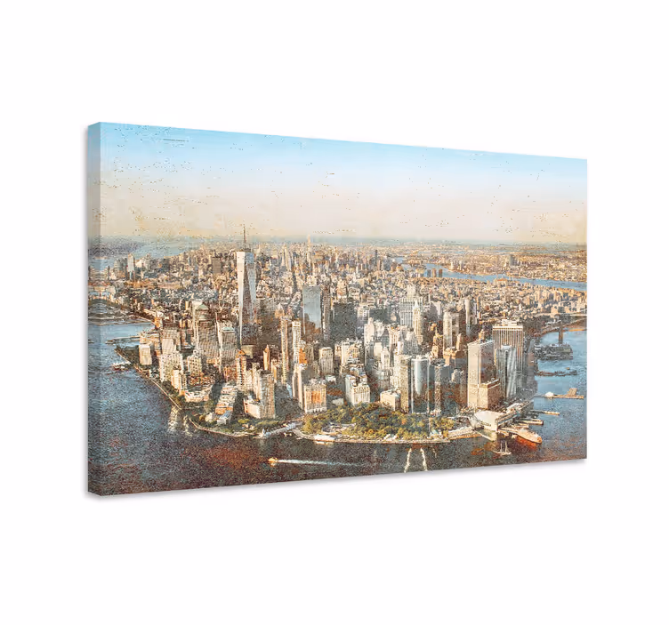 Quartos de cidades vista aérea de manhattan - TenStickers