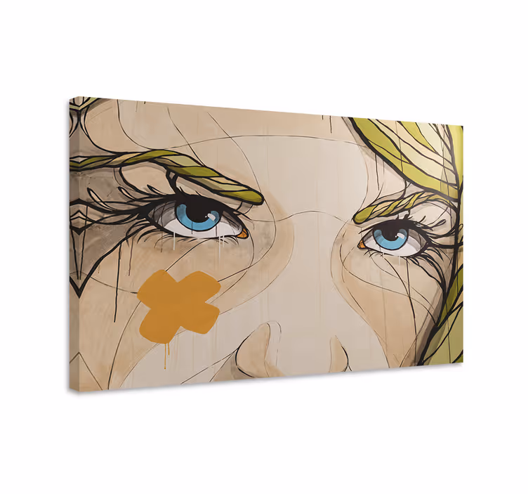 Quadro de arte Retrato de mulher colorida com olhos - TenStickers