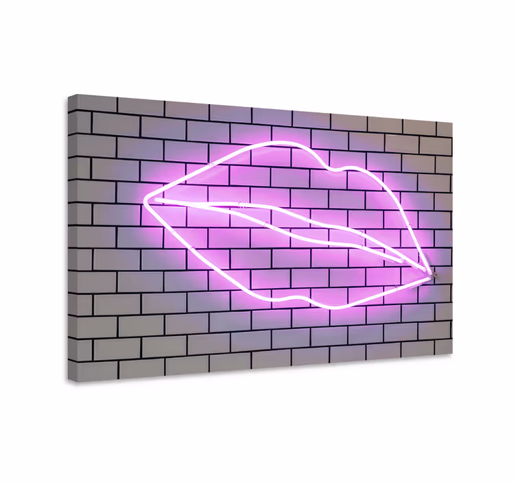 Quadro frase motivacional letra neon beijo - TenStickers