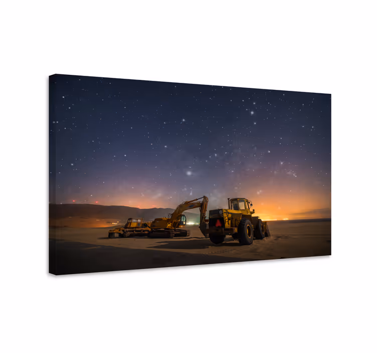 Quadro maquinaria pesada crepúsculo - TenStickers