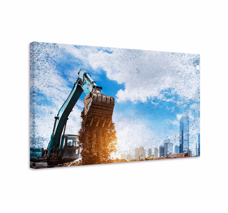 Quartos de cidades escavadeira paisagem urbana - TenStickers