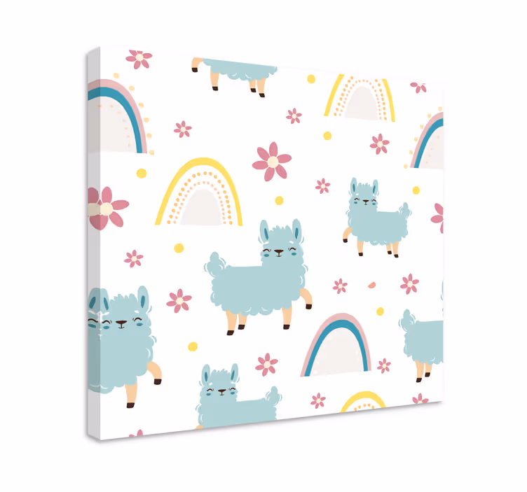 Quadro infantil Padrão engraçado de unicórnios de ovelha - TenStickers