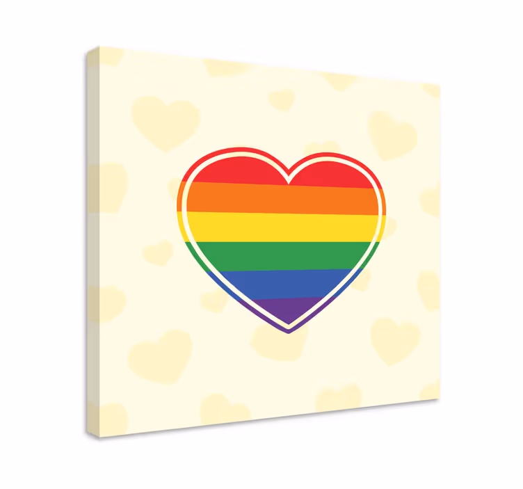 Quadro para lar Orgulho gay plano em forma de coração - TenStickers