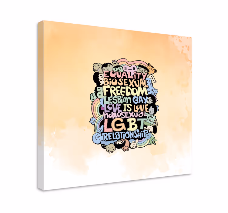 Quadro para lar Desenho à mão nomes de lgbt - TenStickers