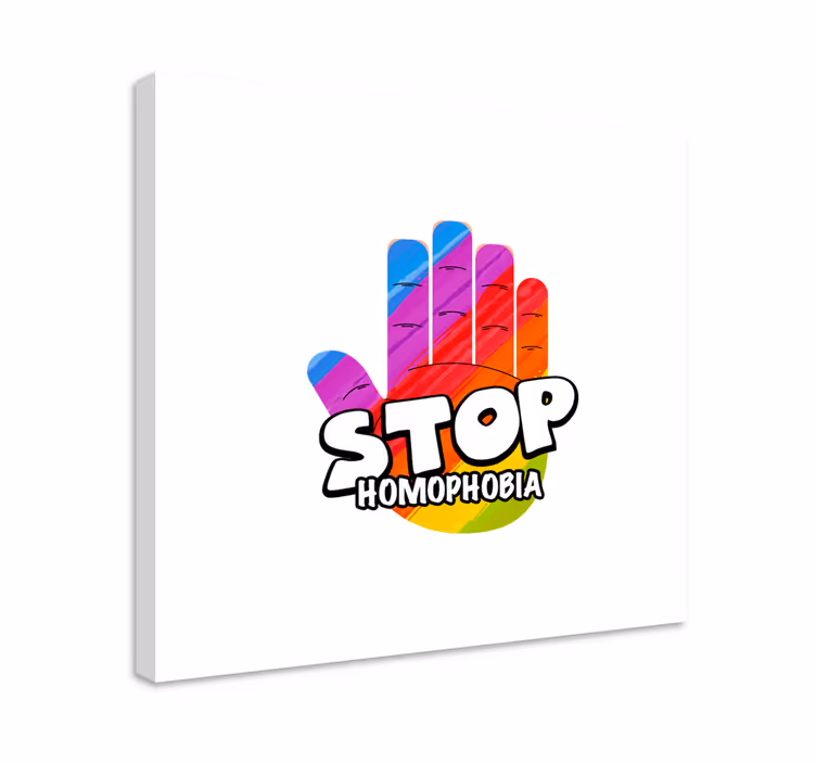 Quadro com letras diga não à homofobia - TenStickers