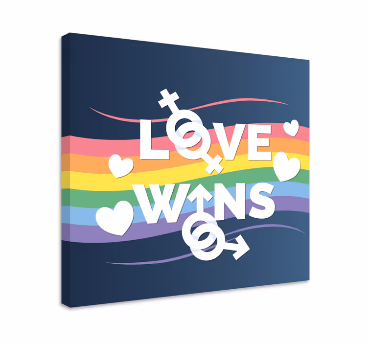 Quadro com letras mensagem do amor vence - TenStickers