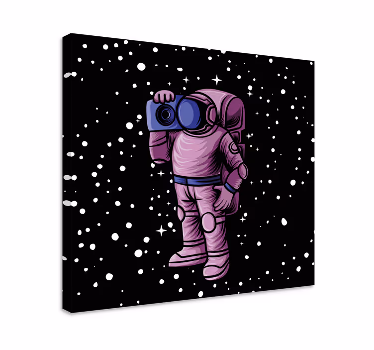 Quadro videogame astronauta capturando estrelas - TenStickers