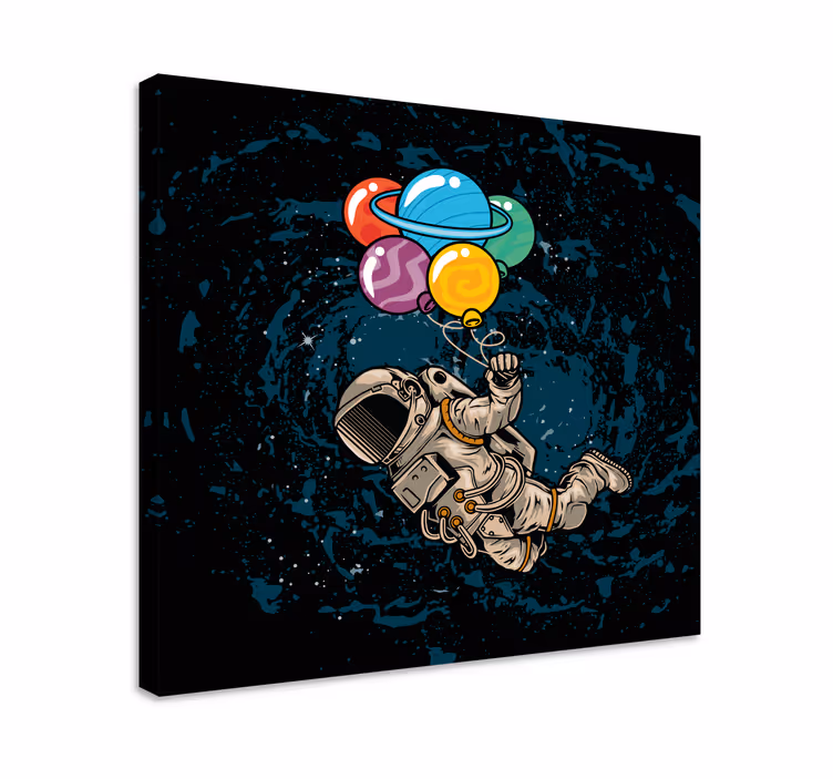 Quadro para quarto Astronauta flutuando no espaço com balões - TenStickers