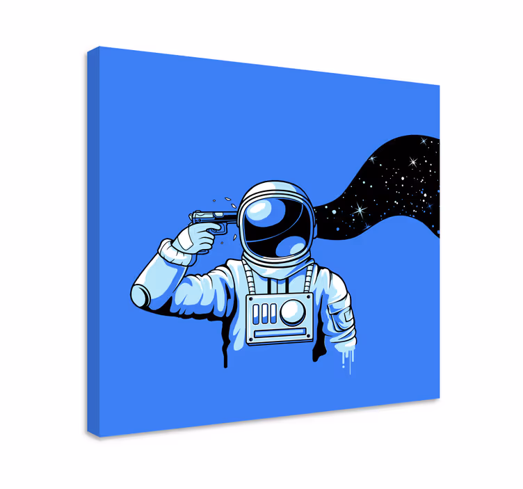 Quadro para quarto Astronautas sob pressão de arma - TenStickers