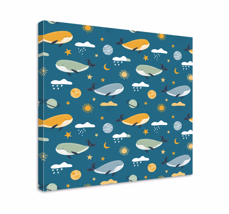 Quadro náutico Padrão de baleia na moda - TenStickers