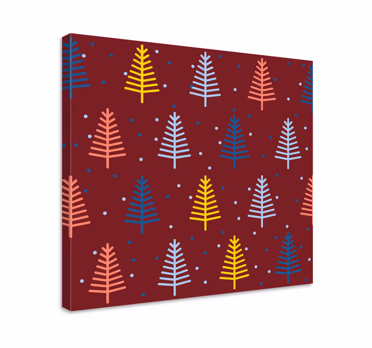 Quadro de natal Padrão de árvores de natal desenhadas à mão - TenStickers