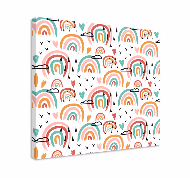 Quadro infantil Doodle arco-íris desenhado à mão - TenStickers