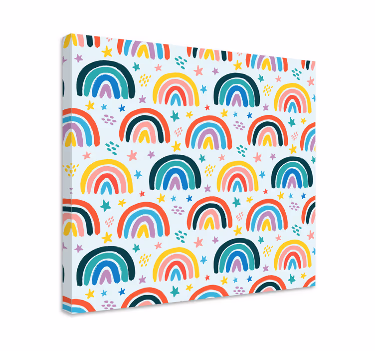 Quadro infantil com padrão arco-Íris colorido - TenStickers