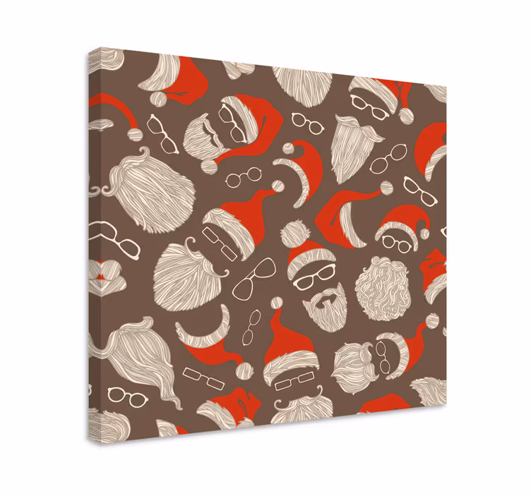 Quadro animais rostos festivos de papai noel - TenStickers