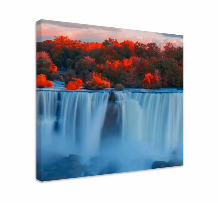Quadro de paisage Cachoeira colorida na floresta - TenStickers