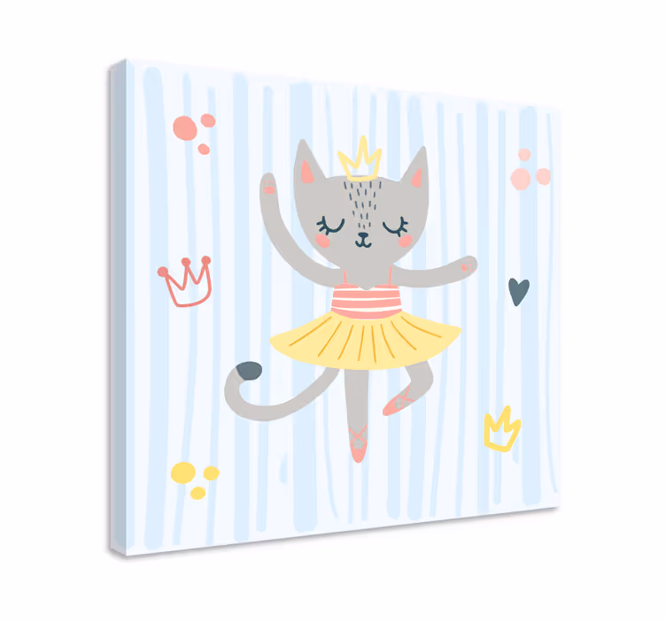 Quadro infantil Desenho de bailarina gato - TenStickers