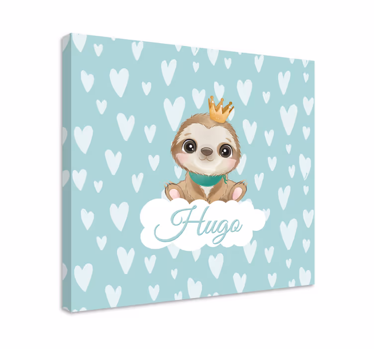 Quadro com nome Preguiça fofa para menino com nome - TenStickers