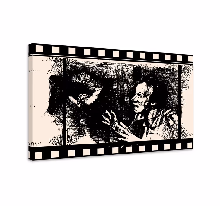 Quadro vintage diálogo no cinema - TenStickers