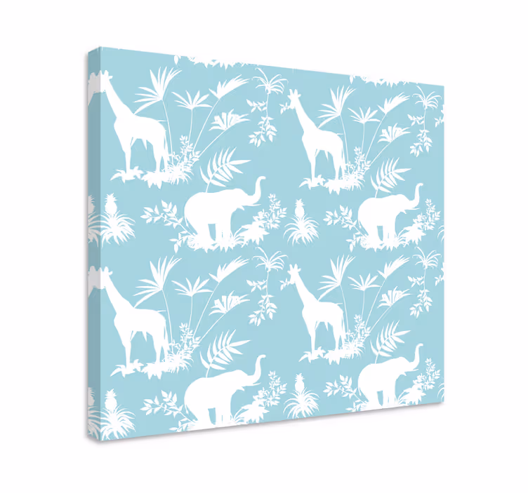 Quadro de elefantes elefante e girafa - TenStickers