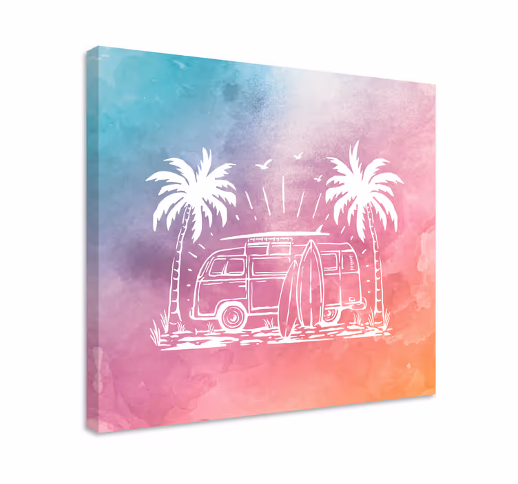 Quartos de cidades van de surf retrô - TenStickers
