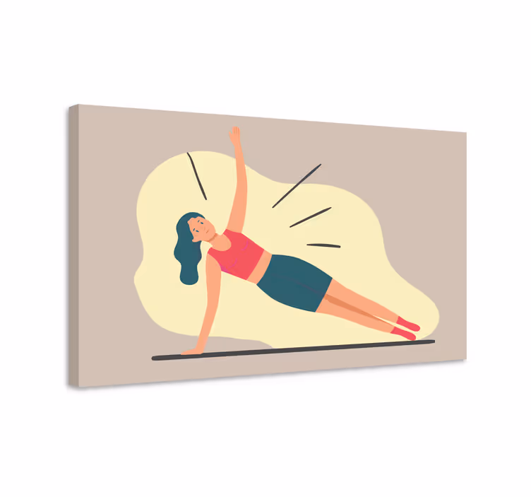 Quadro para lar Mulher fazendo exercício de ilustração - TenStickers