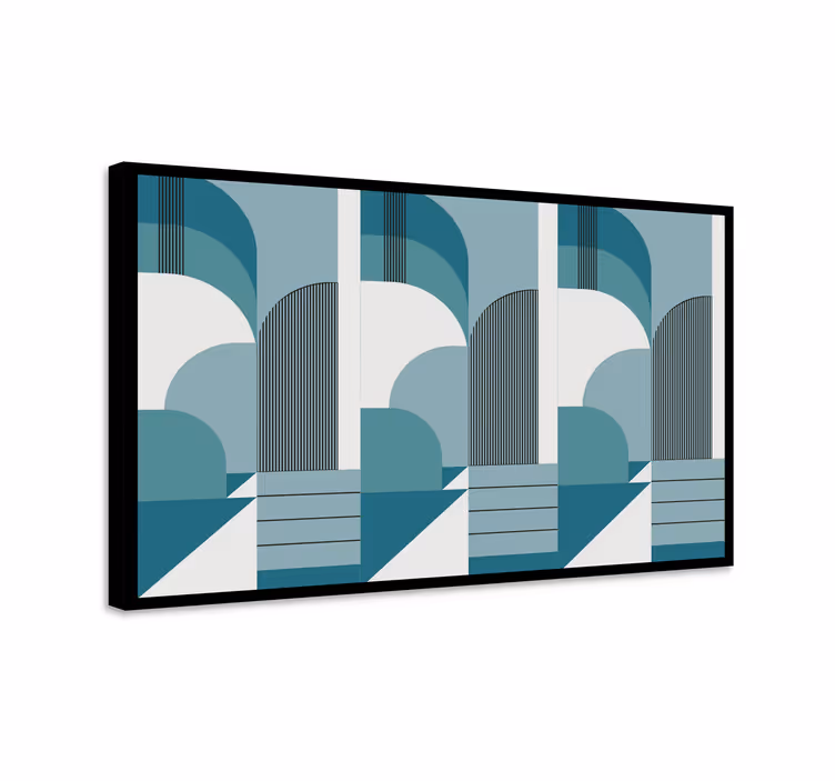 Quadro para quarto Desenho urbano geométrico azul - TenStickers