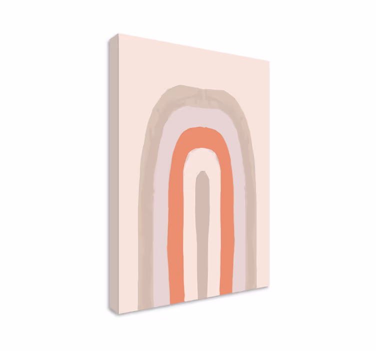 Quadro para quarto Curvas rosa do arco-íris abstratas - TenStickers
