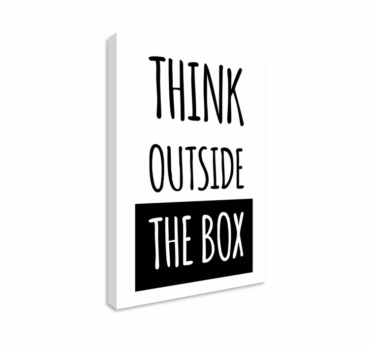 Quadro frase motivacional Pense fora da caixa - TenStickers