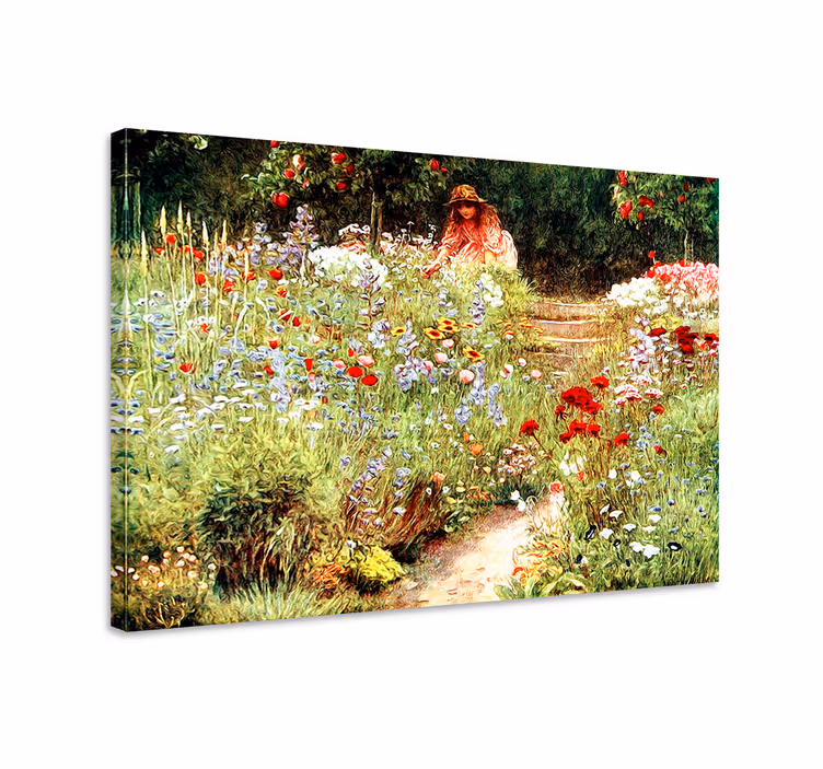 Quadro de paisage Estilo cottagecore de jardim vintage - TenStickers