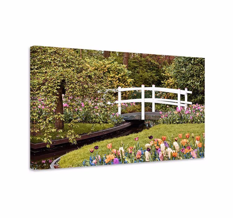 Quadro de paisage Ponte verde "cottagecore" - TenStickers