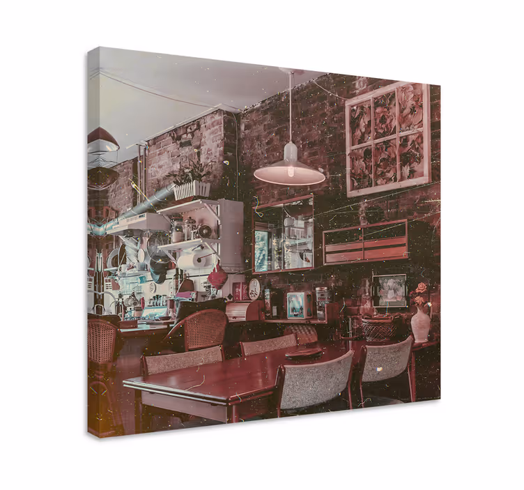 Quartos de cidades cena de café vintage - TenStickers