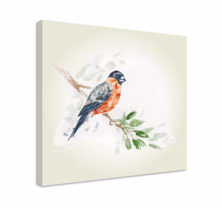 Quadro vintage Pintura em cor pastel com pássaro - TenStickers