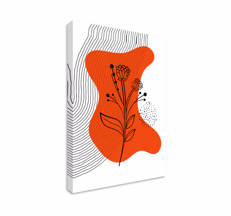 Quadro de arte Flores e folhas de arte minimalista - TenStickers