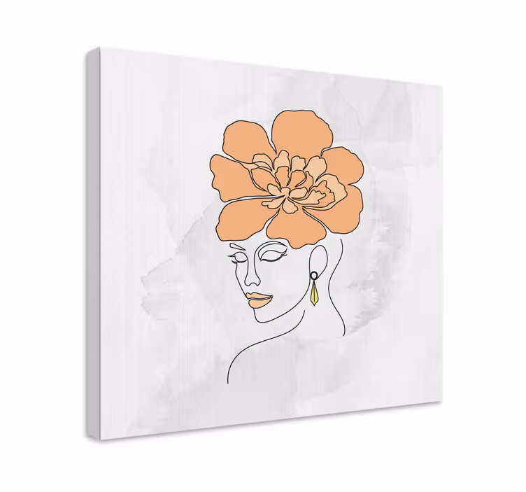 Quadro para quarto Cara de flor minimalista - TenStickers