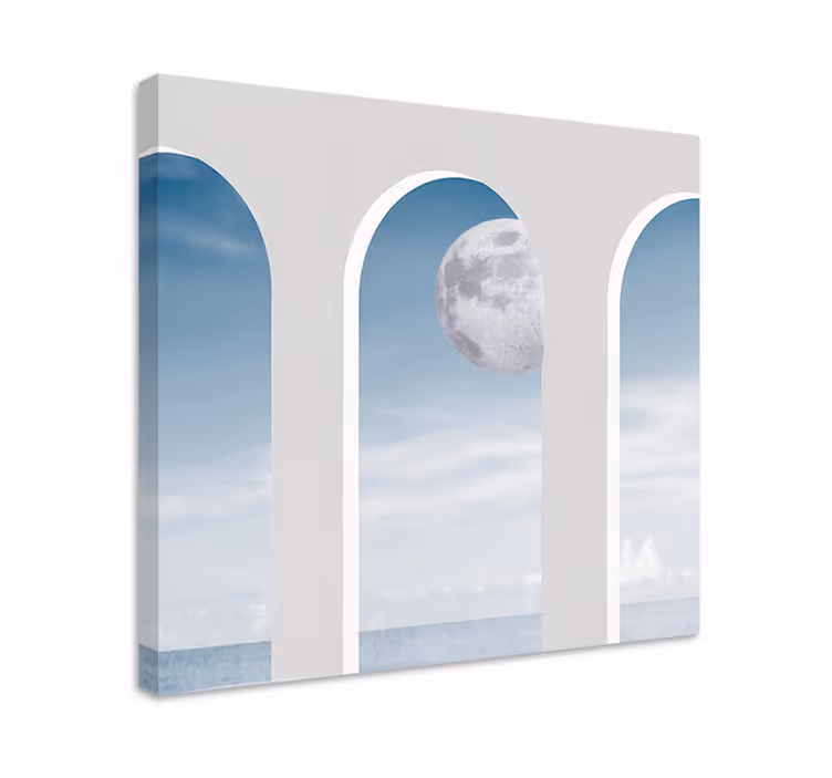 Quadro de paisage Noite idílica ao luar na grécia - TenStickers