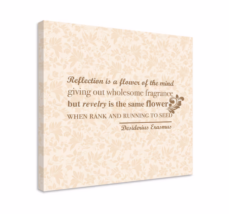 Quadro com letras citação da reflexão floral - TenStickers
