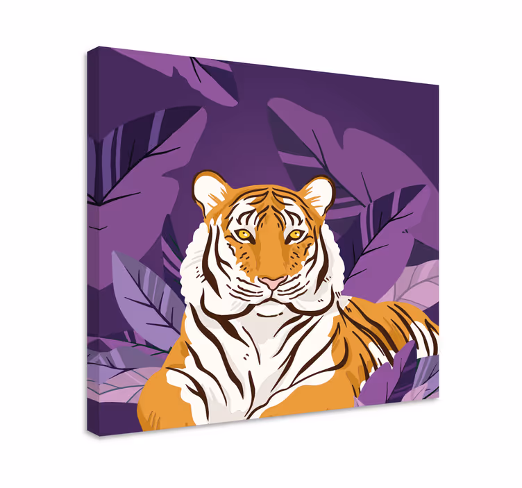 Quadro animais Animal da selva tigre curioso - TenStickers