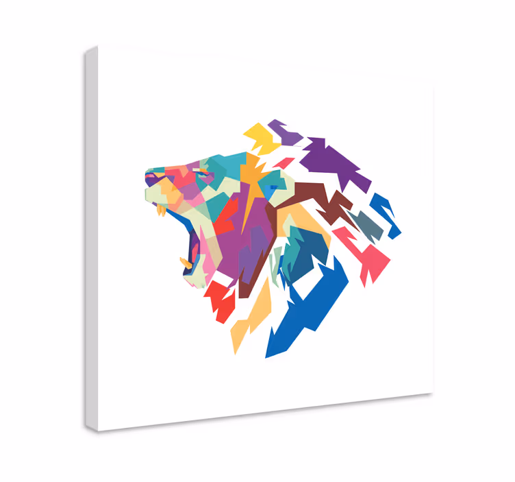 Quadro animais Animais geométricos bonitos leões - TenStickers