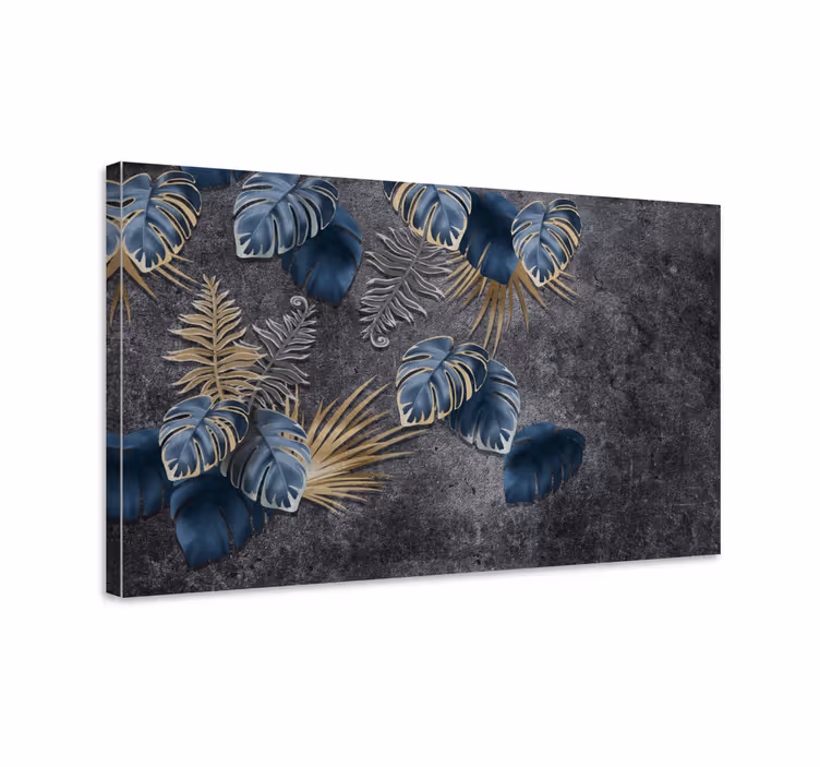 Quadro de flores arranjo de folhas tropicais - TenStickers