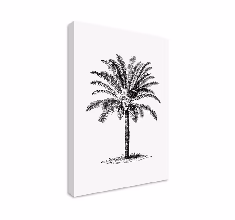 Quadro de árvores Silhueta de tinta de palmeira - TenStickers