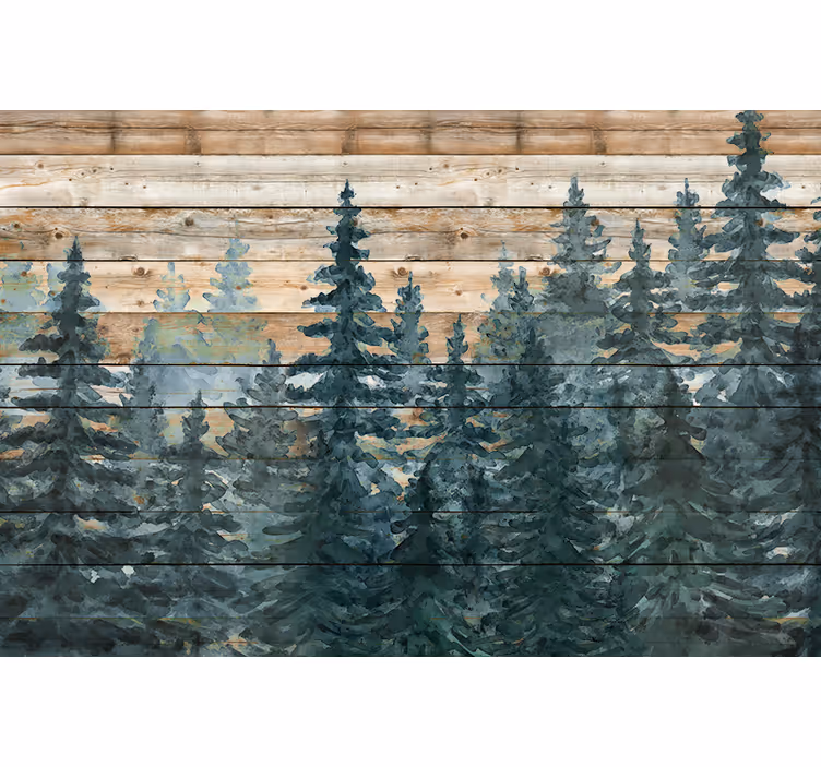 Quadro decorativo para sala majestosa floresta de pinheiros - TenStickers