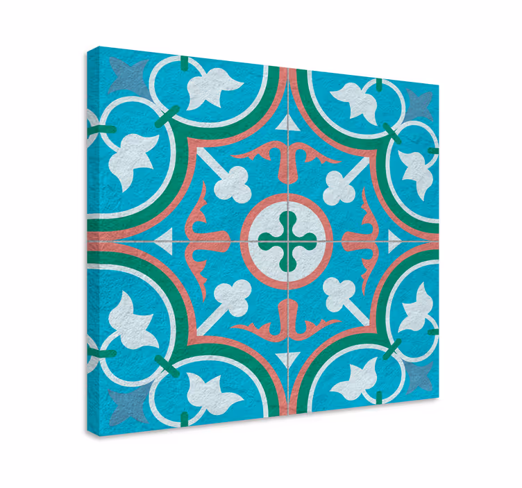 Quadro vintage azul hidráulico azulejo - TenStickers