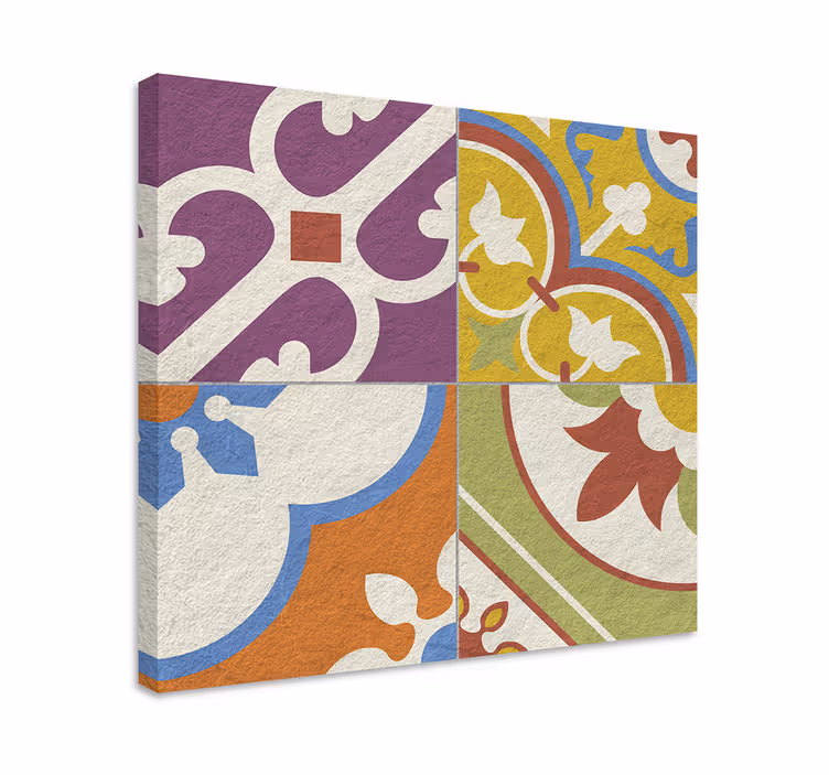 Quadro vintage padrão de azulejos ornamentais - TenStickers