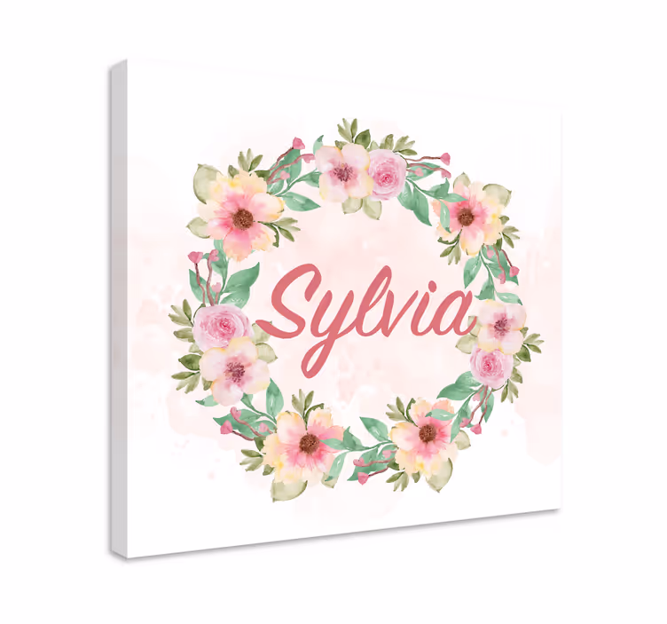 Quadro com nome flores de primavera em aquarela - TenStickers