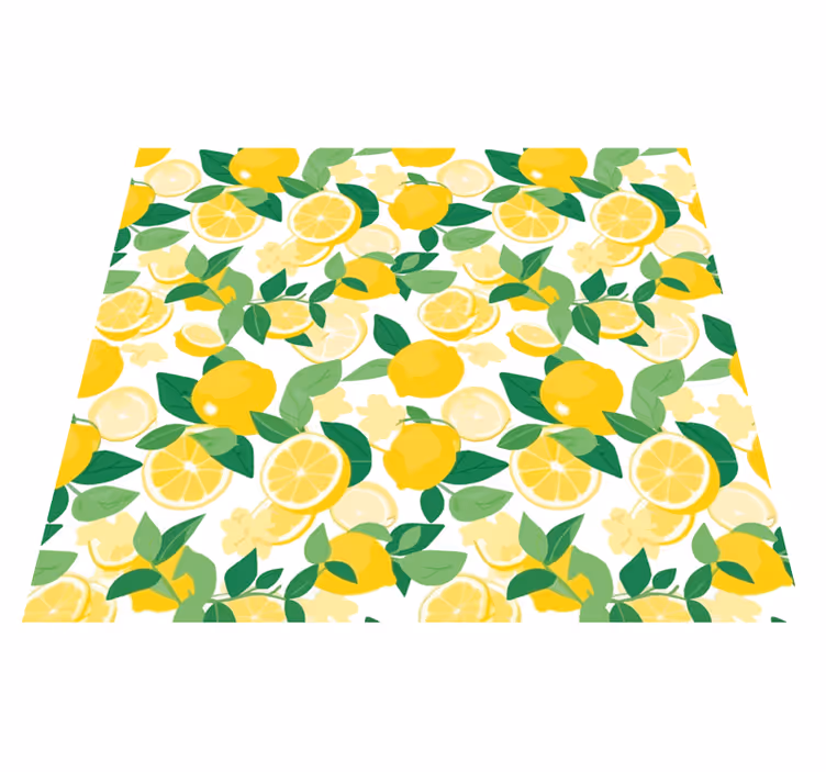 Tapete vinílico amarelo padrão de fatia de limão - TenStickers