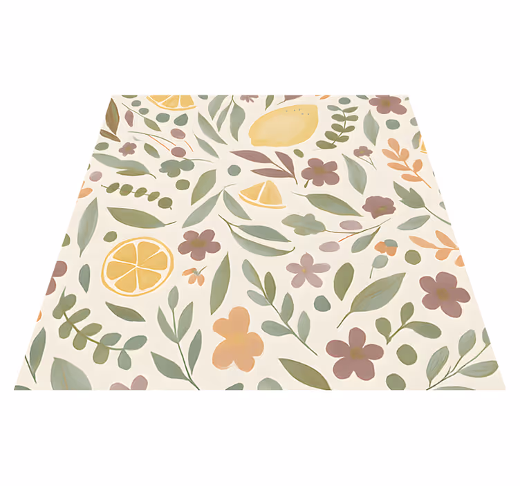 Tapete vinílico para exterior desenho floral de limão - TenStickers