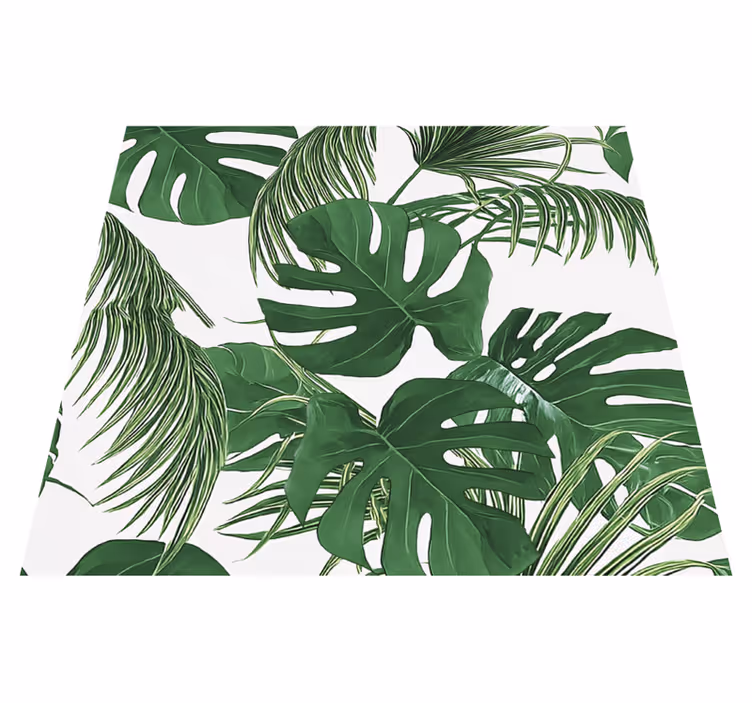 Tapete vinílico para exterior design de folhas tropicais - TenStickers